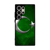 BG AKSESUAR Samsung Galaxy S24 Ultra Uyumlu Türk Bayrağı Baskılı Mat Siyah Silikon Kılıf, Şok Emici Koruyucu Kapak
