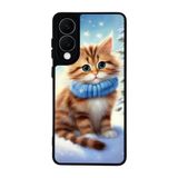 BG AKSESUAR Samsung Galaxy S25 Edge ile Uyumlu Kedi Figürü Baskılı, Mat Siyah, Yumuşak Silikon, Şok Emici Koruyucu Kılıf