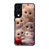 BG AKSESUAR Samsung Galaxy S25 Edge Uyumlu Kedi Figürü Temalı Baskılı, Mat Siyah, Yumuşak Silikon, Şok Emici Koruyucu Kılıf