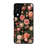 BG AKSESUAR Samsung Galaxy S25 Edge Uyumlu Kılıf, Çiçek Deseni, Siyah, Yumuşak Silikon, Koruyucu