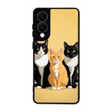 BG AKSESUAR Samsung Galaxy S25 Edge Uyumlu Kılıf, Yumuşak Silikon, Koruyucu, Şok Emici, Kedi Desenli, Sarı