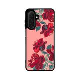 BG AKSESUAR Samsung Galaxy S25 ile Uyumlu Baskılı Telefon Kılıfı, Yumuşak Silikon, Şok Emici, Çiçek Deseni, Pembe-Siyah
