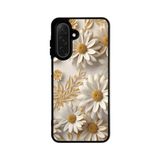 BG AKSESUAR Samsung Galaxy S25 ile Uyumlu Siyah Kılıf, Yumuşak Silikon, Koruyucu, Şok Emici, Çiçek Desen