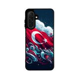 BG AKSESUAR Samsung Galaxy S25 ile Uyumlu Türk Bayrağı Baskılı Siyah Silikon Kılıf, Şok Emici Koruyucu Kapak