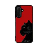 BG AKSESUAR Samsung Galaxy S25 Plus ile Uyumlu Kılıf, Siyah Kedi Baskılı, Kırmızı, Yumuşak Silikon, Şok Emici