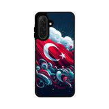 BG AKSESUAR Samsung Galaxy S25 Plus ile Uyumlu Türk Bayrağı Baskılı Siyah Silikon Kılıf, Şok Emici, Mat Kapak