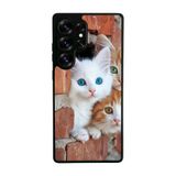 BG AKSESUAR Samsung Galaxy S25 Ultra Uyumlu Kedi Figürü Temalı Silikon Kılıf, Mat Siyah, Şok Emici Koruyucu Kapak
