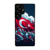 BG AKSESUAR Samsung Galaxy S25 Ultra Uyumlu Kılıf, Türk Bayrağı Baskılı, Siyah, Silikon, Koruyucu