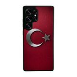 BG AKSESUAR Samsung Galaxy S25 Ultra Uyumlu Kılıf, Türk Bayrağı Baskılı, Siyah, Silikon