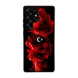 BG AKSESUAR Samsung Galaxy S25 Ultra Uyumlu Kılıf, Türk Bayrağı Baskılı, Siyah, Yumuşak Silikon, Şok Emici
