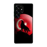 BG AKSESUAR Samsung Galaxy S25 Ultra Uyumlu Mat Siyah Silikon Kılıf, Göktürkçe Türk Yazılı, Yumuşak, Koruyucu, Şok Emici