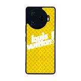 BG AKSESUAR Tecno Camon 30 Pro ile Uyumlu Kılıf, Louis Vuitton Tasarım, Yumuşak Silikon, Koruyucu, Şok Emici, Sarı