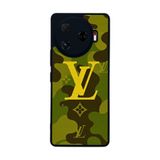 BG AKSESUAR Tecno Camon 30 Pro ile Uyumlu Kılıf, LouisVuitton Tasarım, Yumuşak Silikon, Koruyucu, Şok Emici, Mat Siyah