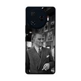BG AKSESUAR Tecno Camon 30 Pro ile Uyumlu Kılıf, Mustafa Kemal Atatürk Baskılı, Mat Siyah, Yumuşak Silikon, Şok Emici