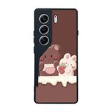 BG AKSESUAR Tecno Camon 40 Uyumlu Baskılı, Mat Siyah, Yumuşak Silikon, Koruyucu, Şok Emici Kapak, Kılıf, Oyuncak Ayıcık Tasarımı