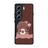 BG AKSESUAR Tecno Camon 40 Uyumlu Silikon Kılıf, Oyuncak Ayıcık Tasarımı, Mat Siyah, Yumuşak Silikon, Şok Emici