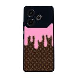 BG AKSESUAR Tecno Pova 6 ile Uyumlu Kılıf, LouisVuitton Tasarım, Mat Siyah, Yumuşak Silikon, Şok Emici