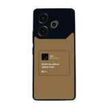 BG AKSESUAR Tecno Pova 6 ile Uyumlu Şarkı Sözleri Tasarımlı Glossy Premium Kılıf, Siyah ve Kahverengi