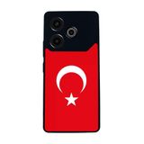 BG AKSESUAR Tecno Pova 6 ile Uyumlu Türk Bayrağı Tasarımlı Glossy Premium Kılıf, Kırmızı