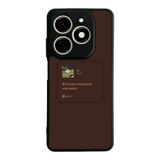 BG AKSESUAR Tecno Spark 20/20C ile Uyumlu Şarkı Sözleri Tasarımlı Glossy Premium Kılıf, Siyah-Kahverengi