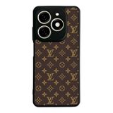BG AKSESUAR Tecno Spark 20C ile Uyumlu Kılıf, LouisVuitton Desenli, Siyah, Yumuşak Silikon, Koruyucu, Şok Emici