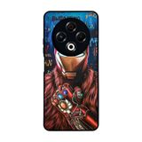 BG AKSESUAR Tecno Spark 30 ile Uyumlu Iron Man Baskılı Mat Siyah Silikon Kılıf, Şok Emici Koruyucu Kapak