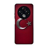 BG AKSESUAR Tecno Spark 30 ile Uyumlu Türk Bayrağı Baskılı Mat Siyah Silikon Kılıf, Şok Emici Koruyucu Kapak