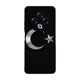 BG AKSESUAR Tecno Spark 30 ile Uyumlu Türk Bayrağı Tasarımlı Glossy Premium Kılıf, Siyah