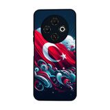 BG AKSESUAR Tecno Spark 30C ile Uyumlu Türk Bayrağı Baskılı Siyah Silikon Kılıf, Şok Emici Koruyucu Kapak