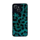 BG AKSESUAR Tecno Spark 40C ile Uyumlu Kılıf, Leopar Desenli, Yumuşak Silikon, Koruyucu, Şok Emici Kapak, Siyah