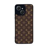 BG AKSESUAR Tecno Spark 40C ile Uyumlu Kılıf, LouisVuitton Desenli, Siyah, Yumuşak Silikon, Koruyucu, Şok Emici
