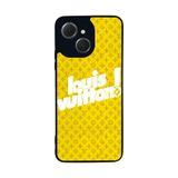 BG AKSESUAR Tecno Spark 40C ile Uyumlu Kılıf, LouisVuitton Tasarım, Sarı, Silikon, Koruyucu