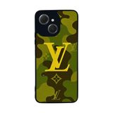 BG AKSESUAR Tecno Spark 40C ile Uyumlu Kılıf, LouisVuitton Tasarım, Yumuşak Silikon, Koruyucu, Şok Emici, Siyah