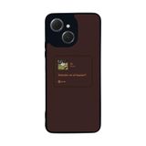 BG AKSESUAR Tecno Spark 40C ile Uyumlu Şarkı Sözleri Tasarımlı Glossy Premium Kılıf, Kahverengi