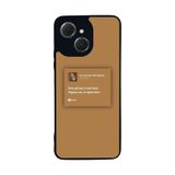 BG AKSESUAR Tecno Spark 40C ile Uyumlu Şarkı Sözleri Tasarımlı Glossy Premium Kılıf, Siyah-Kahverengi