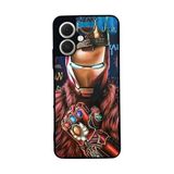 BG AKSESUAR Tecno Spark GO 2 ile Uyumlu Kılıf, Iron Man Baskılı, Siyah, Yumuşak Silikon, Şok Emici