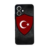 BG AKSESUAR Tecno Spark GO2 ile Uyumlu Türk Bayrağı Tasarımlı Glossy Premium Kılıf, Kırmızı-Siyah