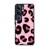 BG AKSESUAR Vivo V40 Lite Uyumlu Pastel Leopar Desenli Mat Siyah Silikon Kılıf, Şok Emici Koruyucu Kapak