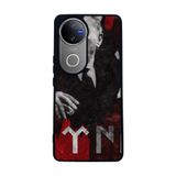 BG AKSESUAR Vivo V50 5G ile Uyumlu Göktürkçe Türk Yazılı, Mat Siyah, Yumuşak Silikon, Şok Emici Koruyucu Kılıf