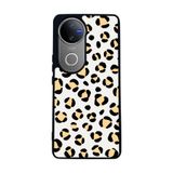 BG AKSESUAR Vivo V50 5G ile Uyumlu Leopar Desenli Silikon Kılıf, Mat Siyah, Şok Emici Koruyucu Kapak
