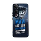 BG AKSESUAR Vivo V50 Lite ile Uyumlu Kılıf, Mustafa Kemal Atatürk Baskılı, Yumuşak Silikon, Koruyucu, Şok Emici, Siyah
