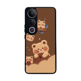 BG AKSESUAR Vivo V50 Lite ile Uyumlu Oyuncak Ayıcık Tasarımlı, Mat Siyah, Yumuşak Silikon, Şok Emici Koruyucu Kılıf