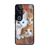 BG AKSESUAR Vivo V50 Lite Uyumlu Kedi Figürü Baskılı, Mat Siyah, Yumuşak Silikon, Şok Emici Koruyucu Kılıf