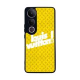 BG AKSESUAR Vivo V50 Lite Uyumlu Kılıf, LouisVuitton Tasarım, Siyah, Yumuşak Silikon, Koruyucu
