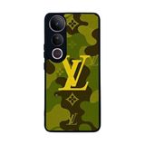 BG AKSESUAR Vivo V50 Lite Uyumlu Kılıf, LouisVuitton Tasarım, Yumuşak Silikon, Koruyucu, Şok Emici, Siyah