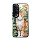 BG AKSESUAR Vivo V50 Lite Uyumlu Kılıf, Yumuşak Silikon, Koruyucu, Şok Emici, Kedi Desenli, Siyah