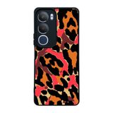 BG AKSESUAR Vivo Y19s ile Uyumlu Pastel Leopar Desenli Siyah Silikon Kılıf, Şok Emici Koruyucu Kapak