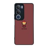 BG AKSESUAR Vivo Y19s Uyumlu İron Man Baskılı Silikon Kılıf, Bordo
