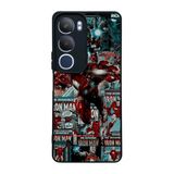 BG AKSESUAR Vivo Y19s Uyumlu Kılıf, Iron Man Marvel Baskılı, Siyah, Yumuşak Silikon, Şok Emici