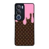 BG AKSESUAR Vivo Y19s Uyumlu Kılıf, LouisVuitton Deseni, Siyah, Yumuşak Silikon, Koruyucu
